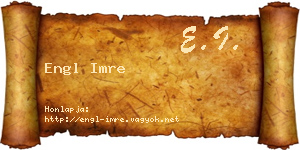 Engl Imre névjegykártya